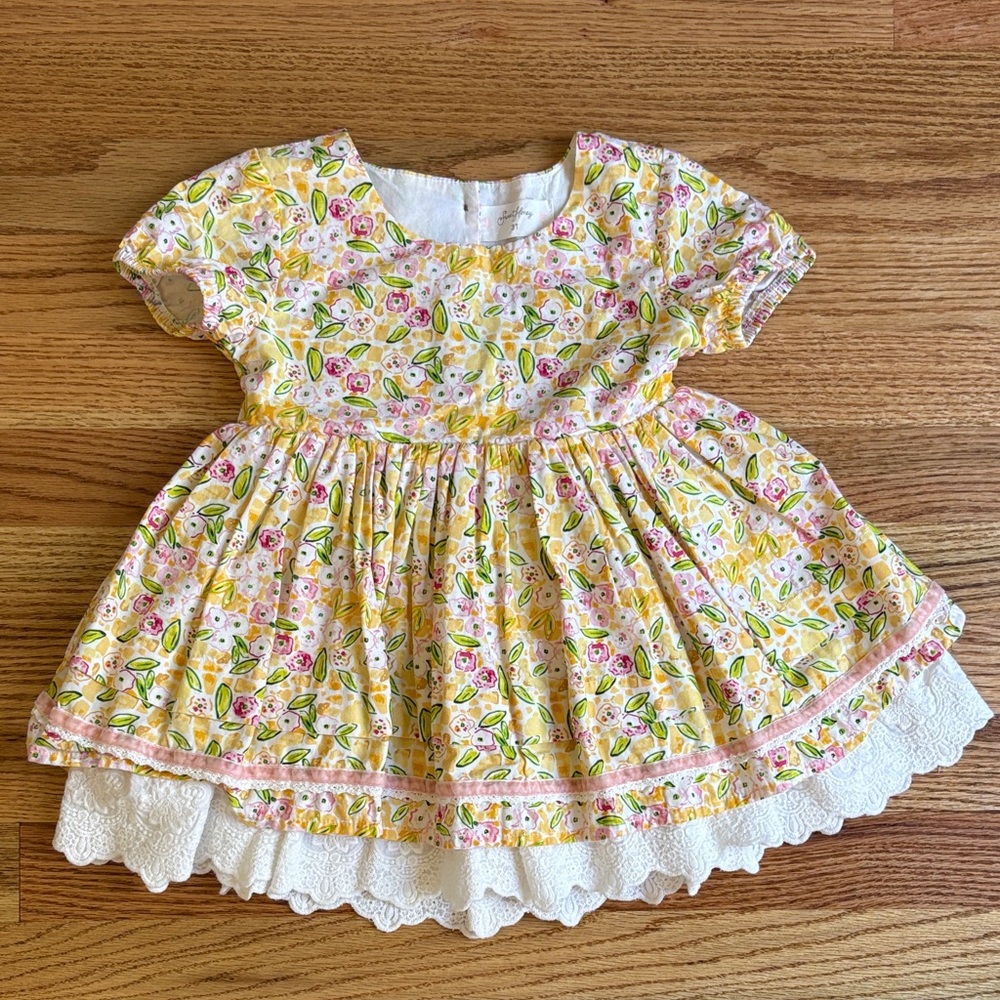 SweetHoney Yellow and Pink Floral Dress